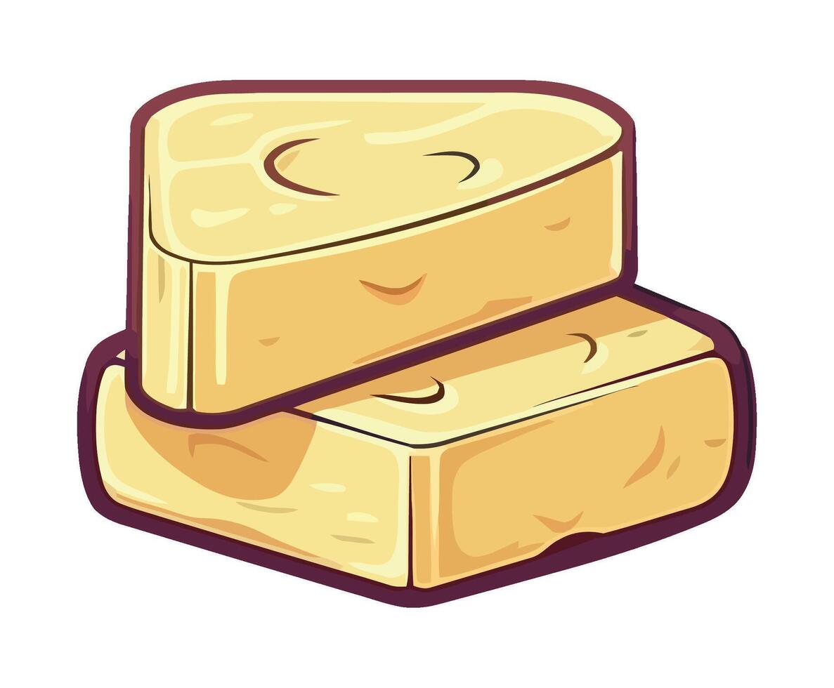 Gourmet cheese symbol in cute cartoon design icon isolated vector