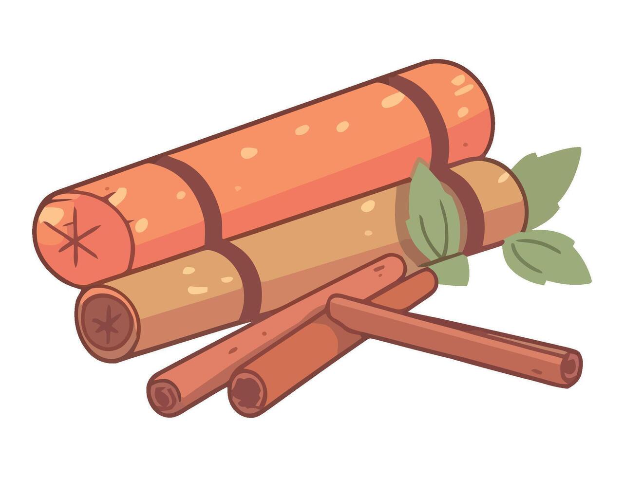 Fresh cinnamon sticks, healthy eating icon icon isolated vector