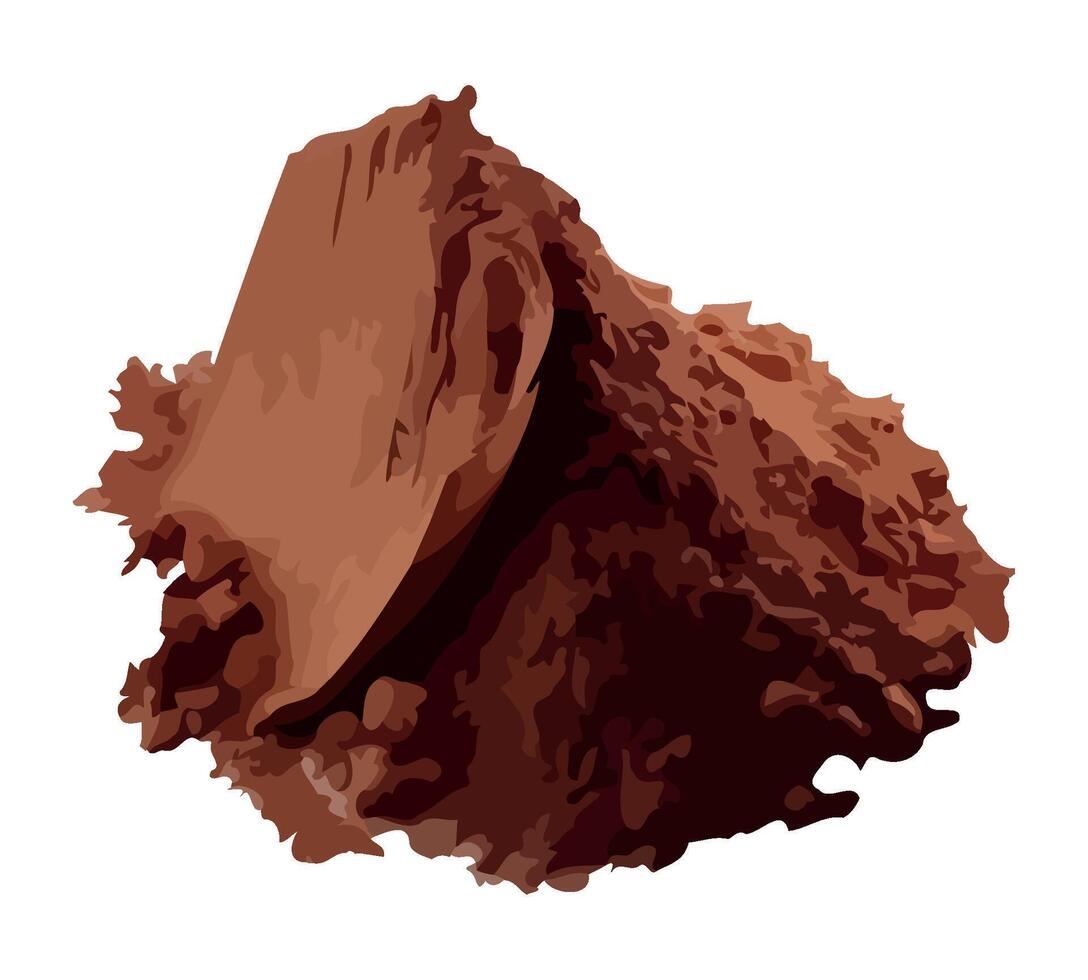 Organic powder chocolate dessert icon isolated vector