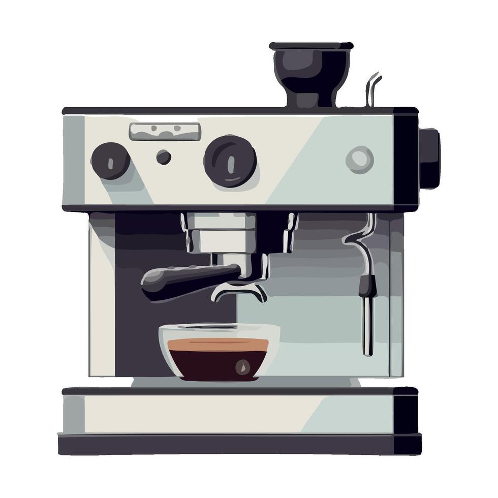 Modern coffee shop with gourmet latte appliances icon isolated vector