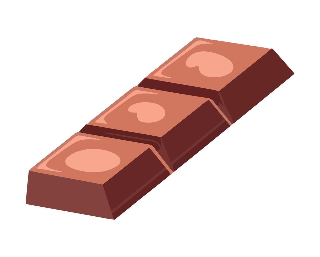Sweet food symbolized by chocolate brick heap icon isolated vector