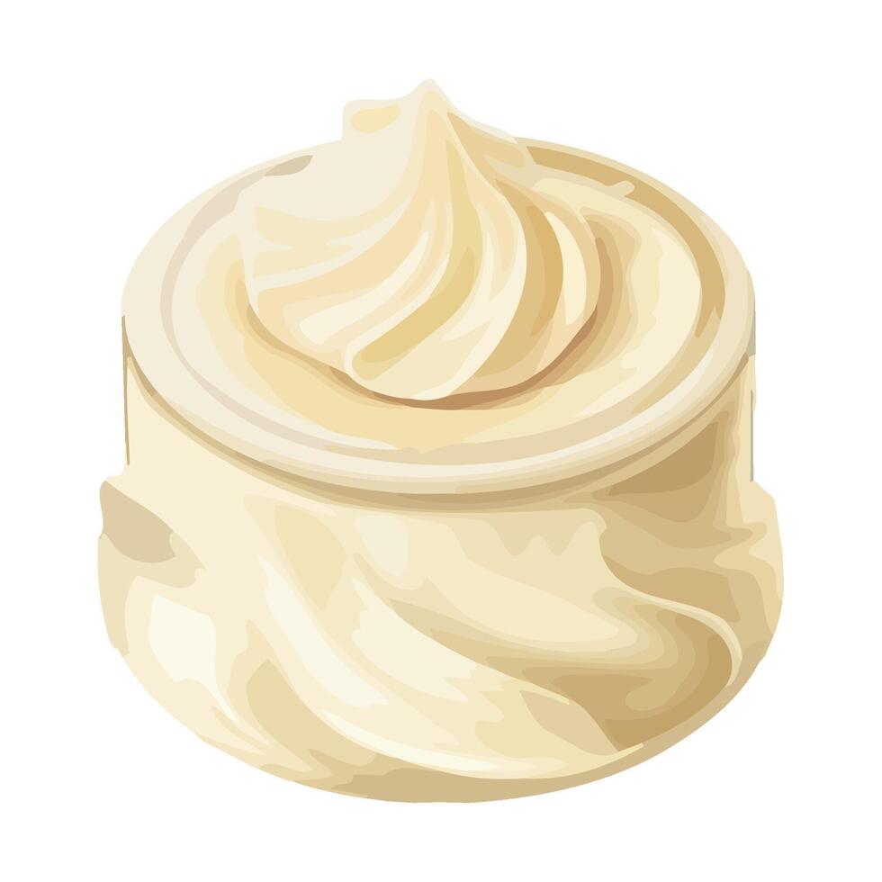 cupcake with whipped cream and decoration icon isolated vector
