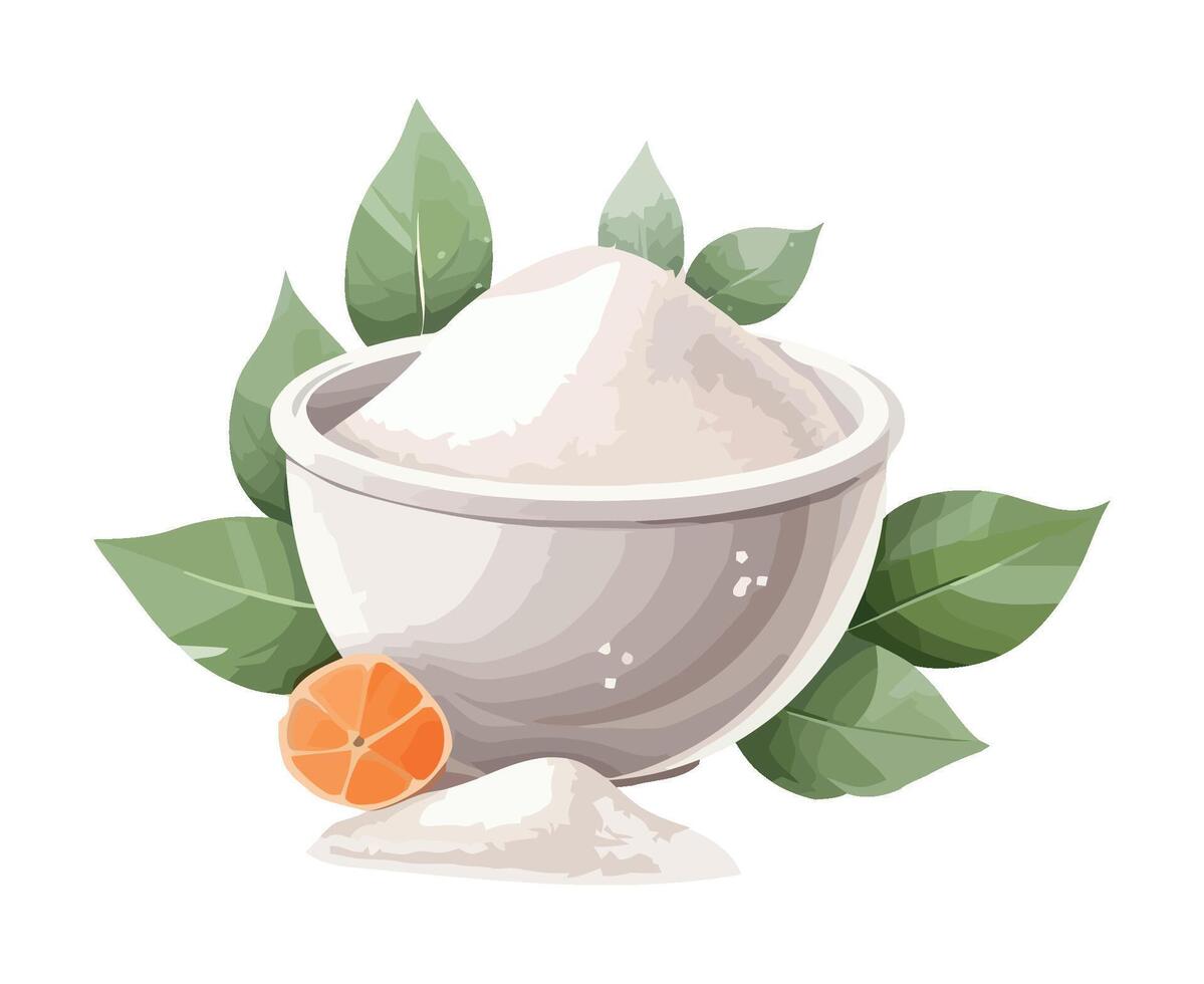 Fresh organic meal with ripe citrus fruit icon vector