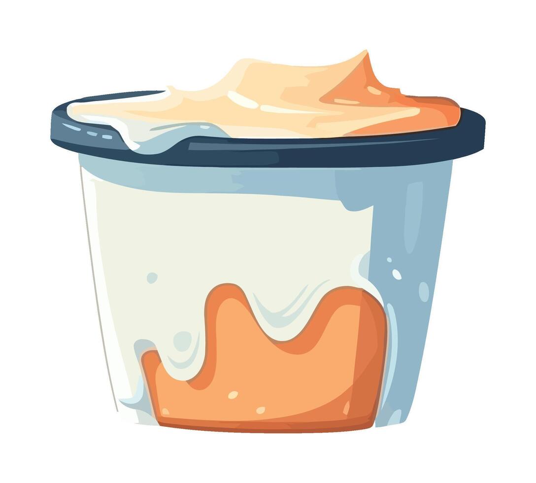 illustration of plastic bucket with liquid paint icon vector