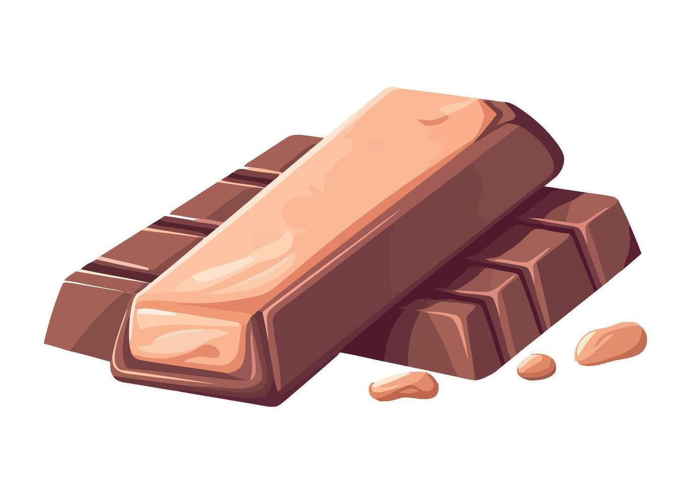 Chocolate bar icon on table, isolated design icon vector