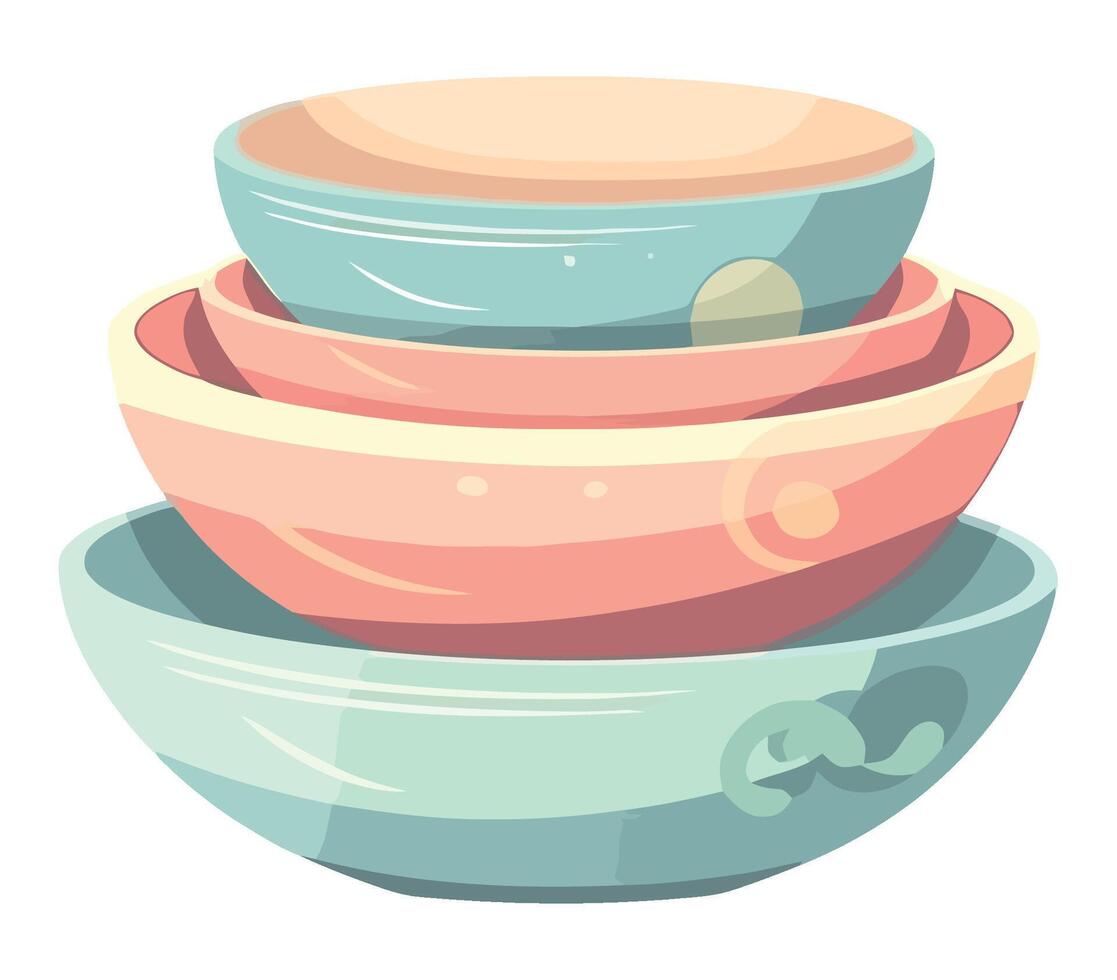 Abstract shapes of pottery stack on backdrop icon vector