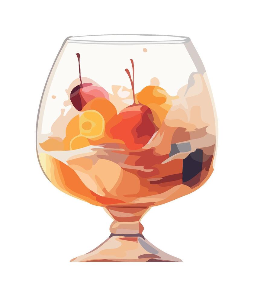 Organic grape drop in crystal wineglass design icon vector