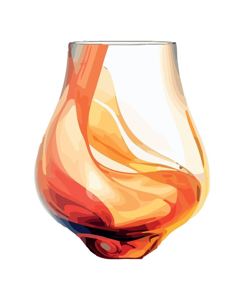 Yellow cocktail in transparent glass on wallpaper icon vector