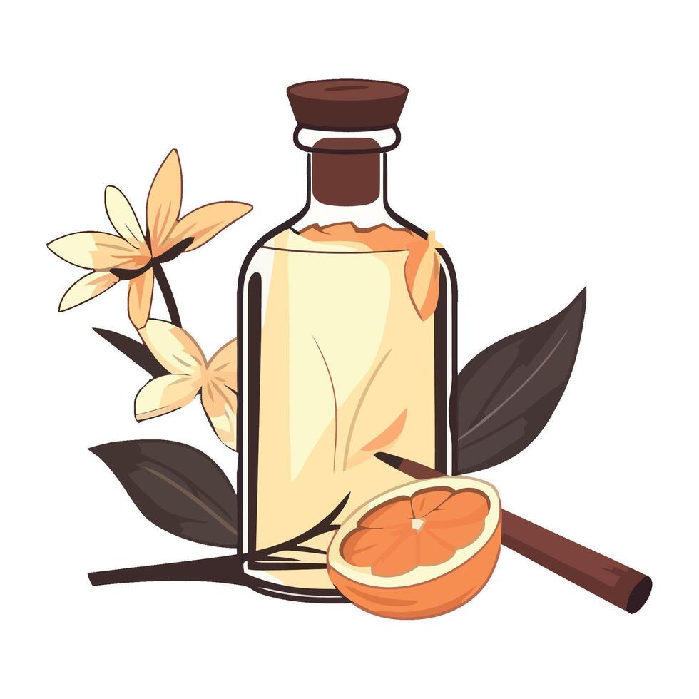 Aromatherapy oil massaging hand with organic honey icon vector