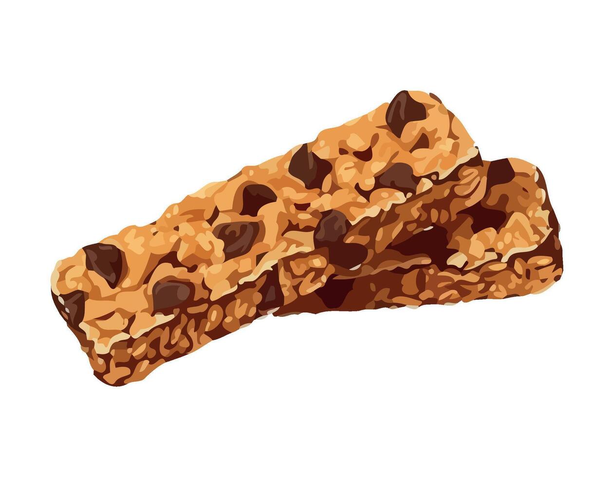 Sweet snack chocolate cookie heap on white background. illustration vector