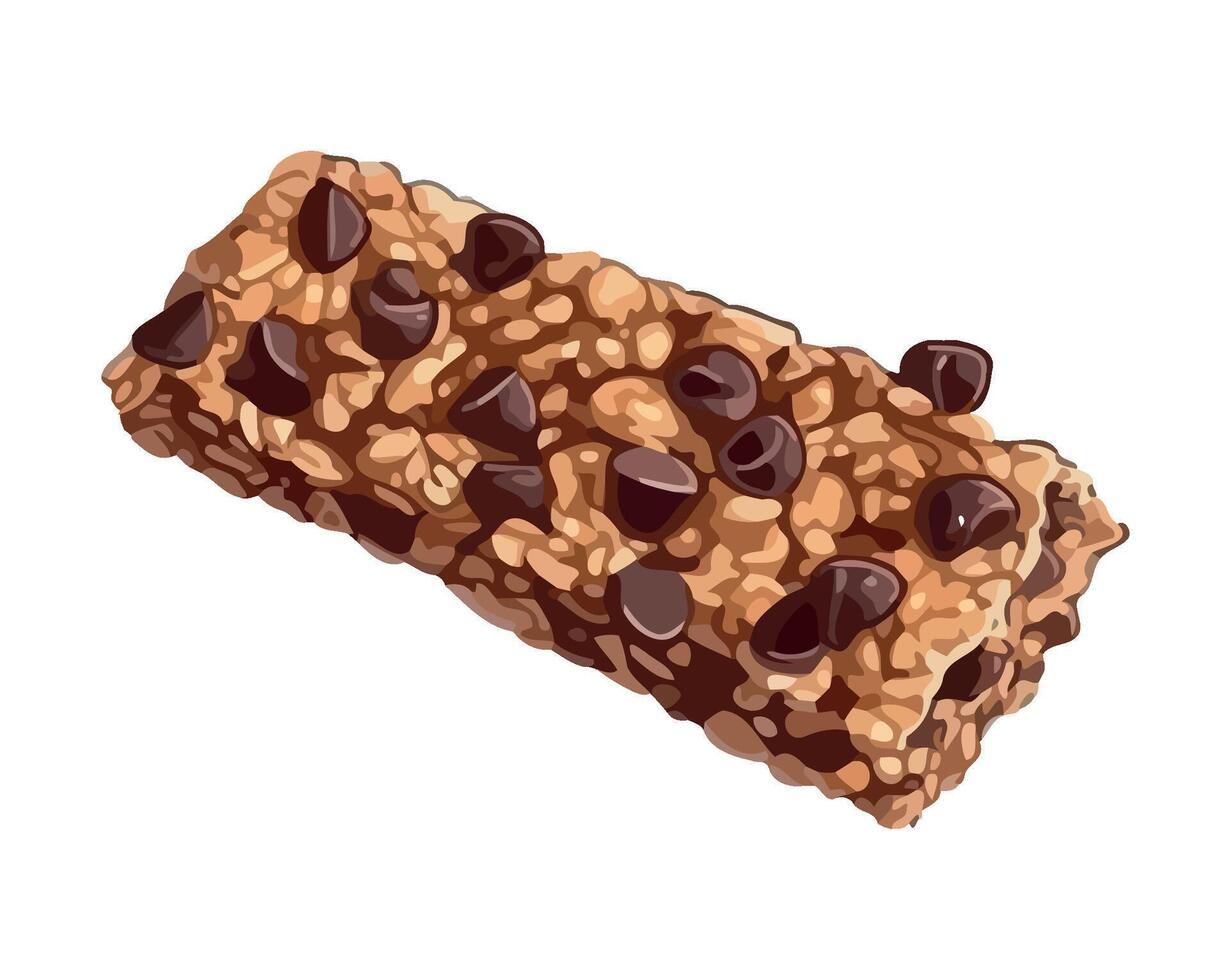Sweet chocolate cookie snack, baked with love. illustration vector