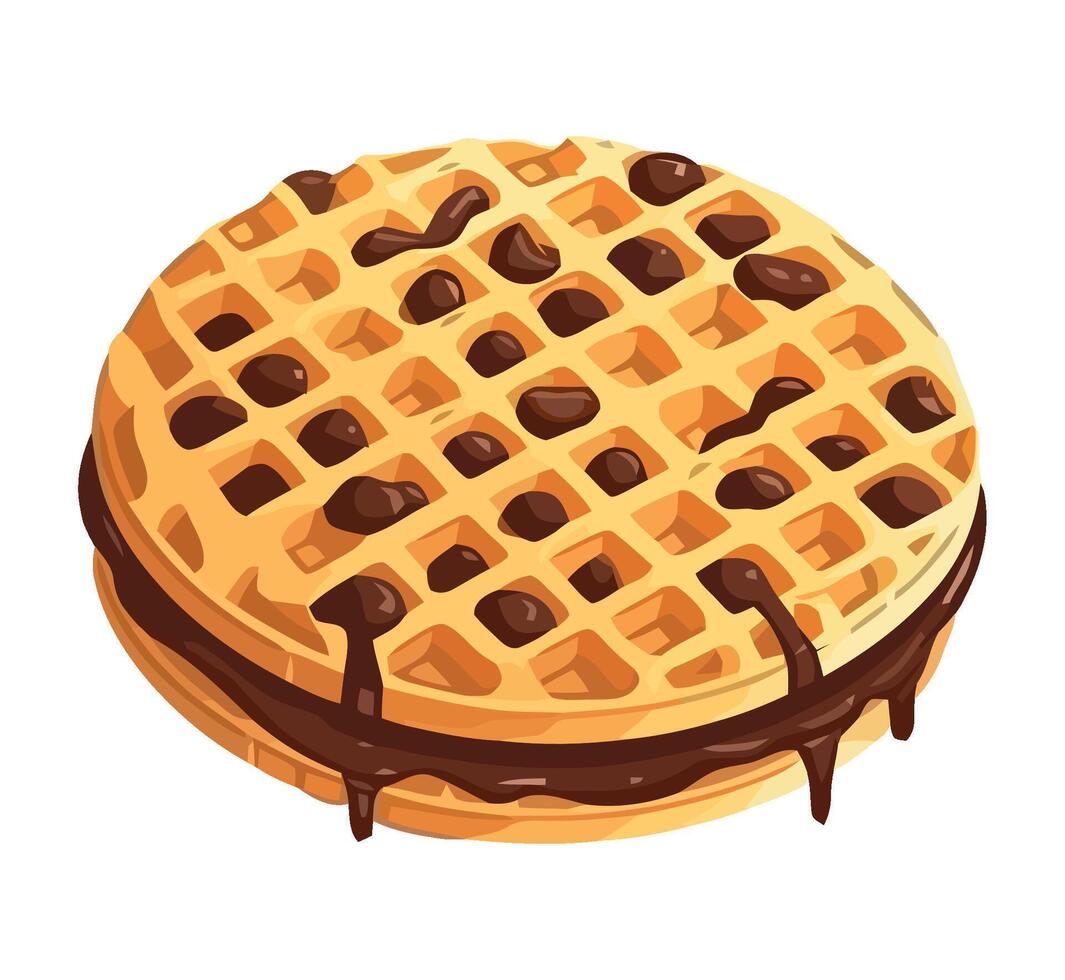 Sweet pie, waffle, cookie, and candy stack. illustration vector