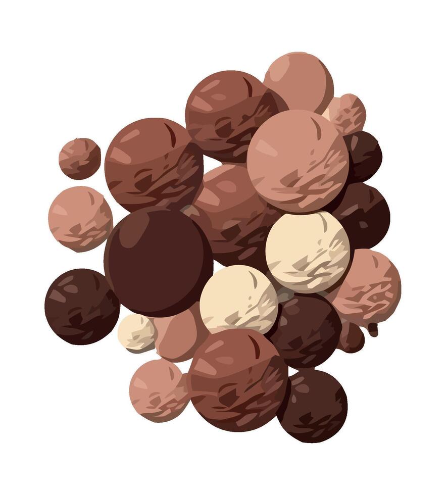 Chocolate ball icon on organic backdrop. illustration vector