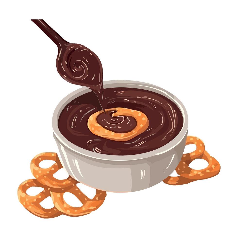 Sweet chocolate dessert in a coffee mug icon isolated vector