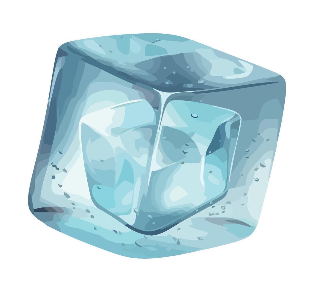 ice crystal cube symbol on transparent backdrop icon isolated vector