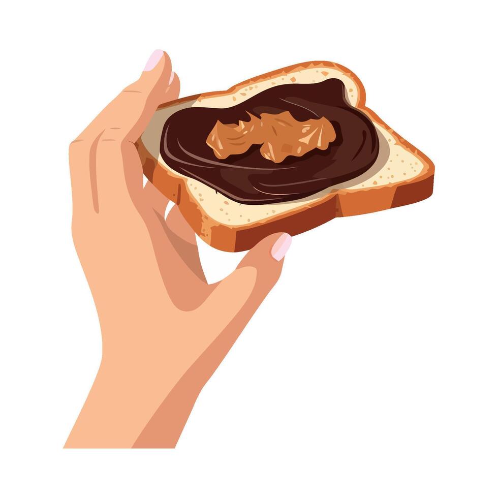 hand holding gourmet chocolate dessert icon isolated vector