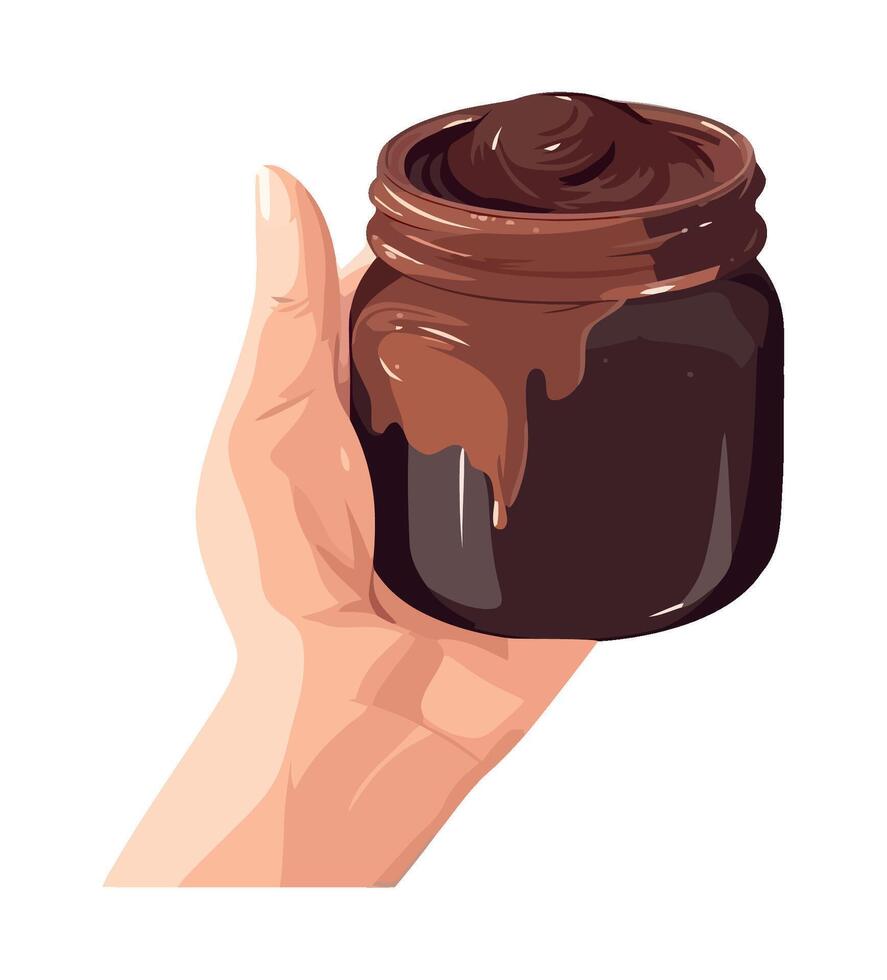 Hand drawn organic chocolate jar label design icon isolated vector
