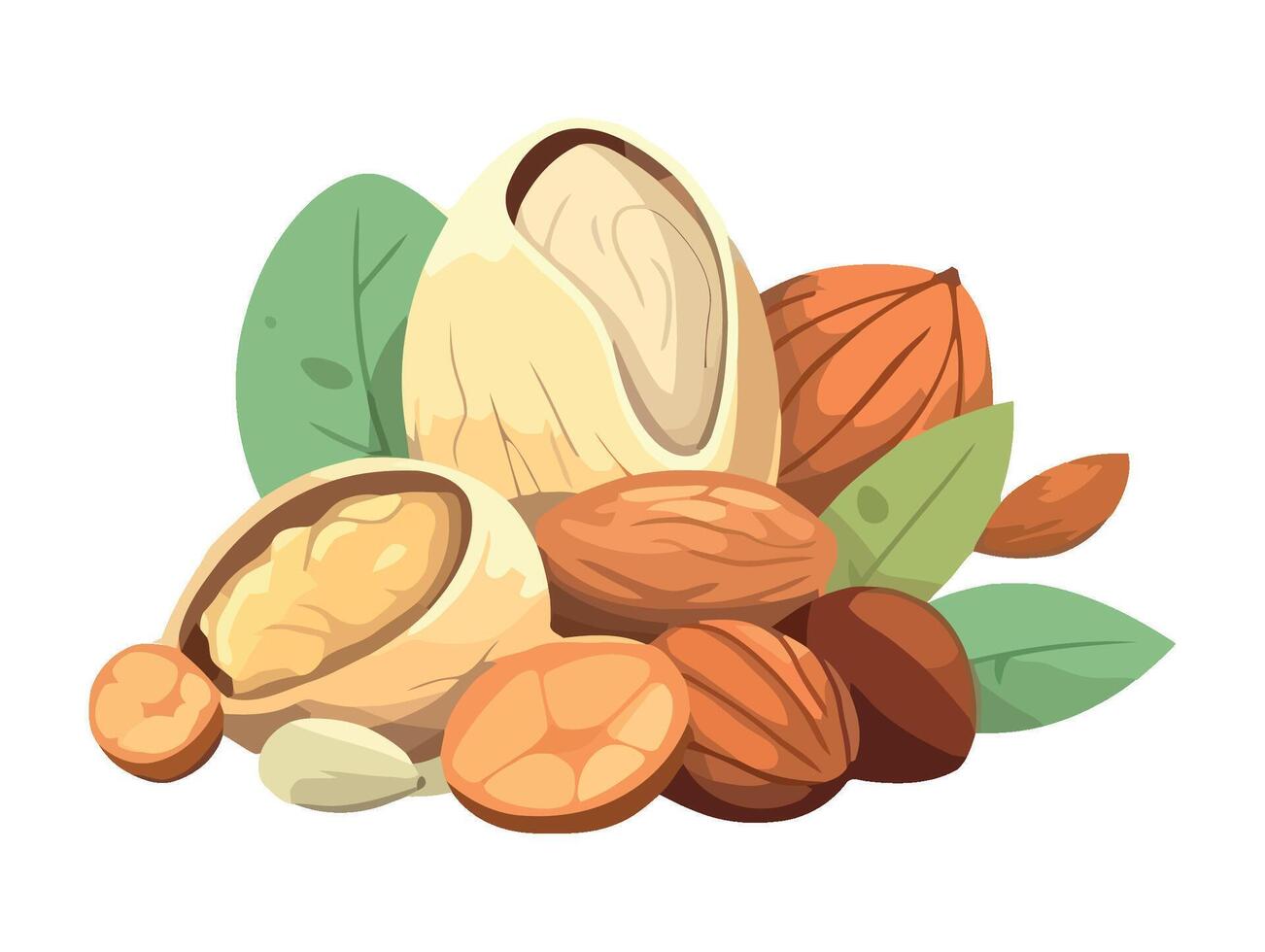 Fresh organic nut snack illustration icon isolated vector