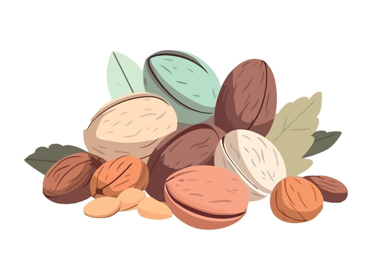 Healthy eating Fresh organic nuts icon isolated vector