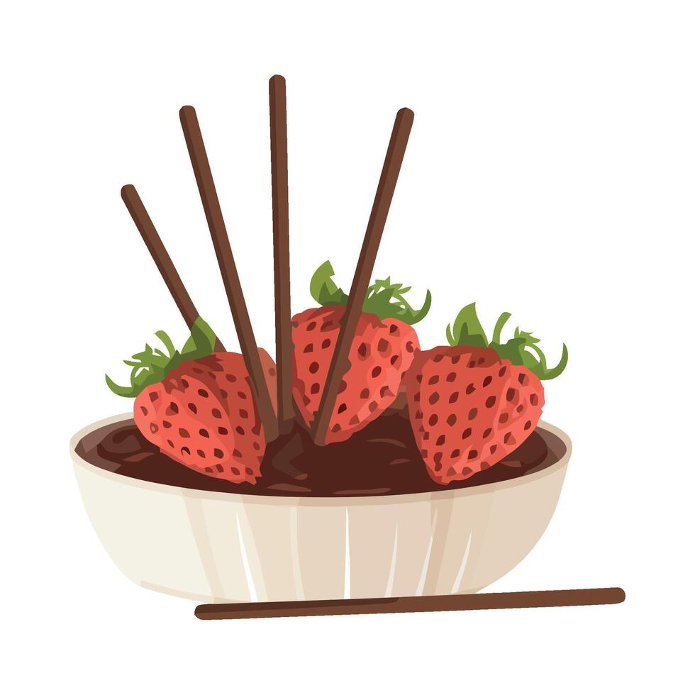 Juicy strawberry dessert, fresh and organic gourmet icon isolated vector