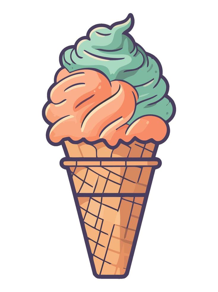 Refreshing summer treat ice cream cone icon isolated vector