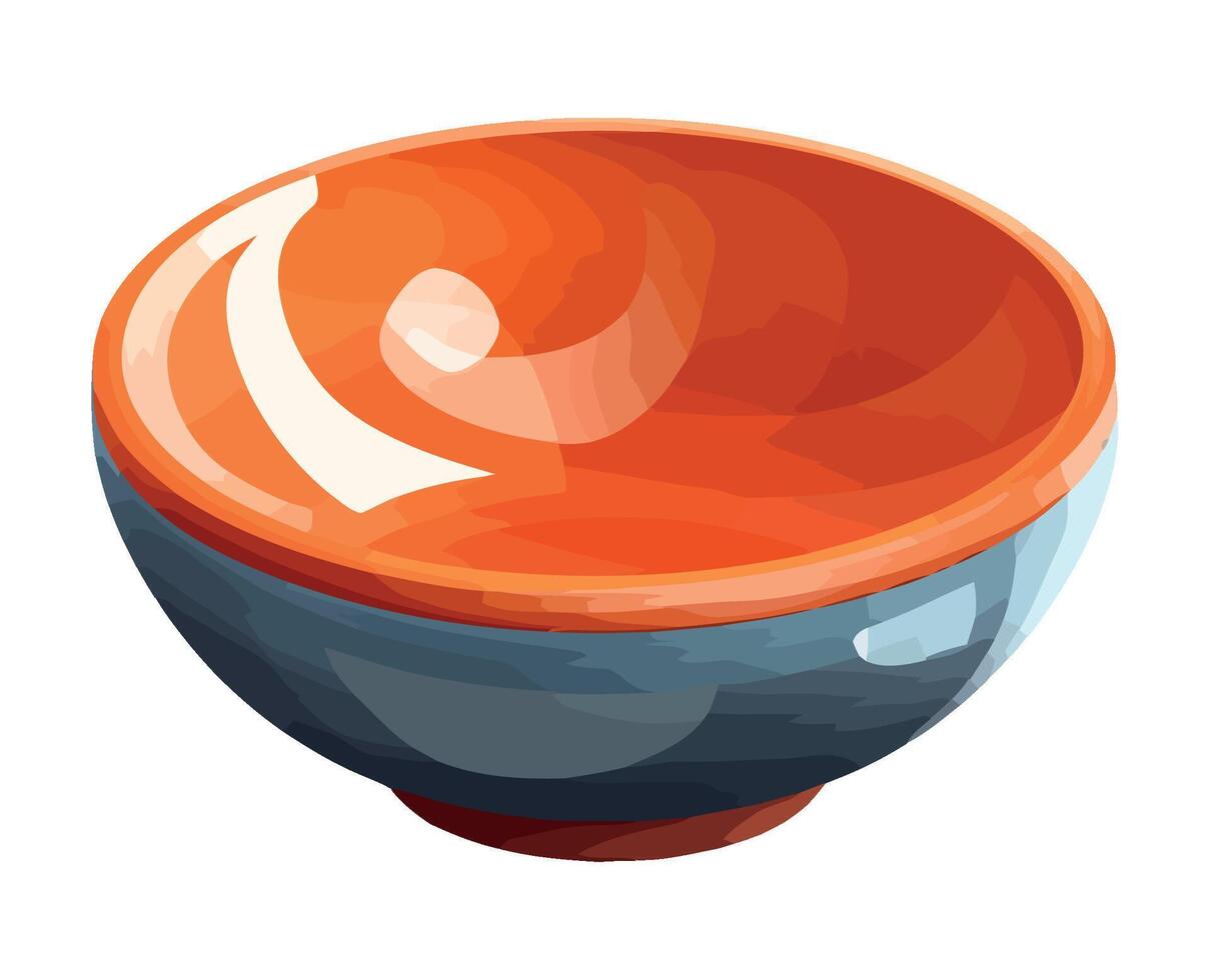 ceramic pottery bowl kitchen icon isolated vector