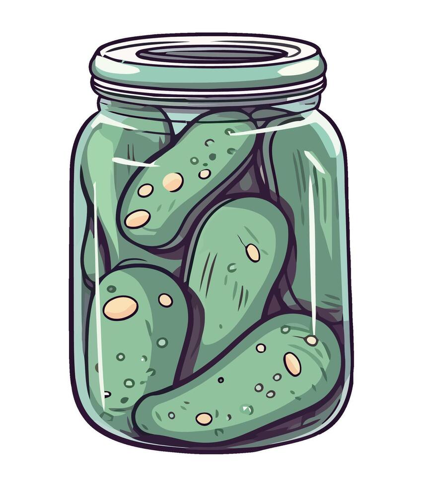 Fresh pickled vegetables in organic herb vinegar icon isolated vector
