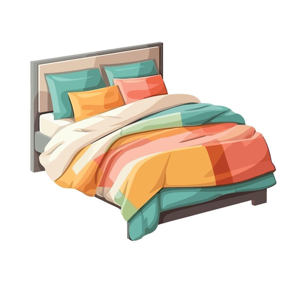Comfortable bedding with modern design and elegance icon isolated vector