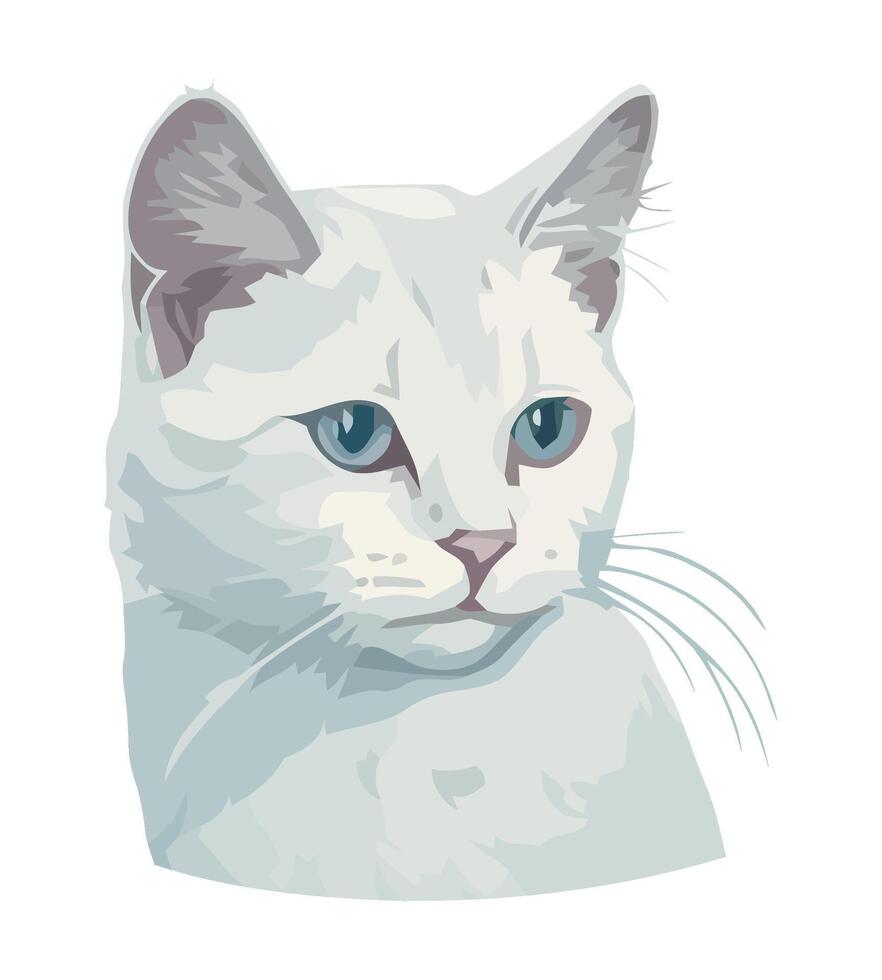 Cute kitten sitting, watching natures beauty icon isolated vector