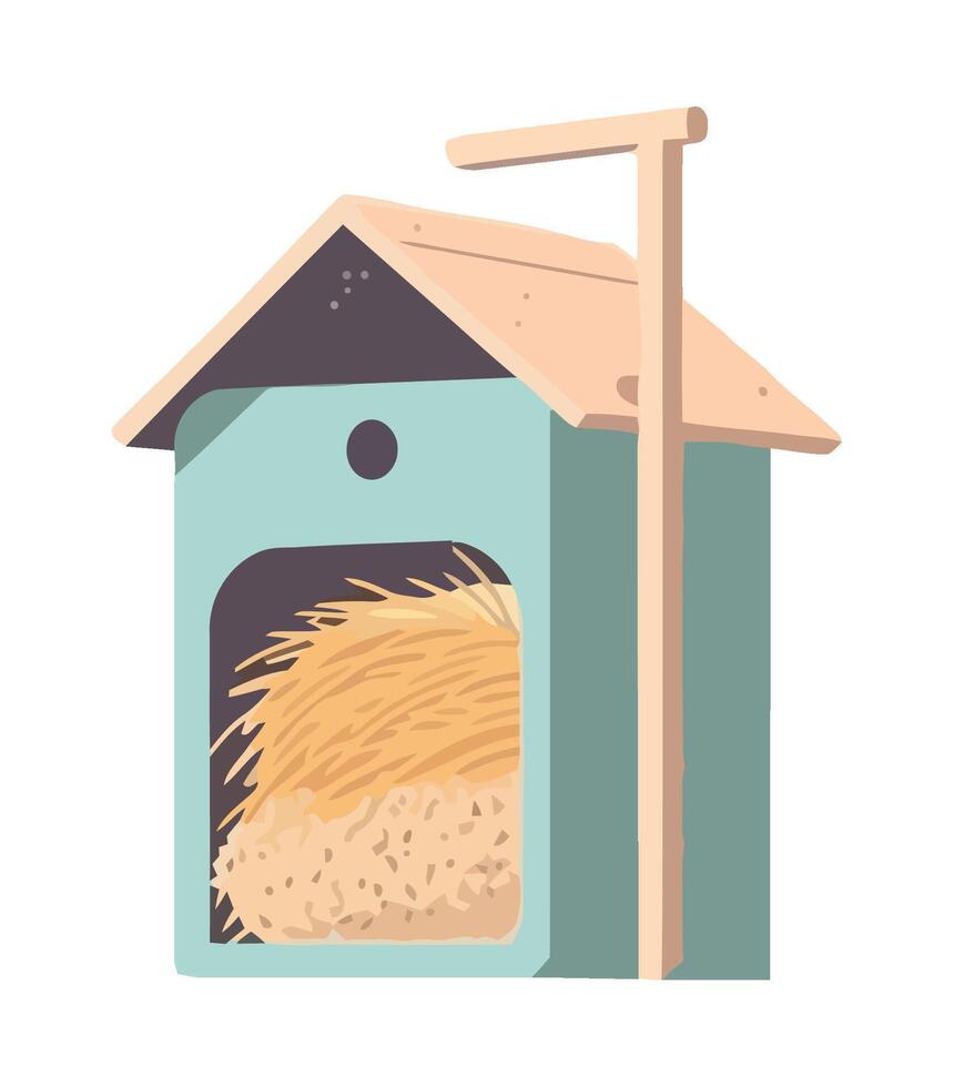 Cute animal nest icon on organic farm icon isolated vector