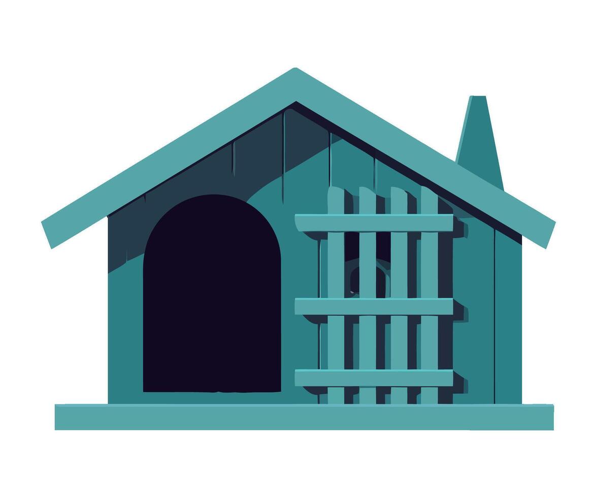 Cute cottage icon on isolated nature backdrop icon isolated vector
