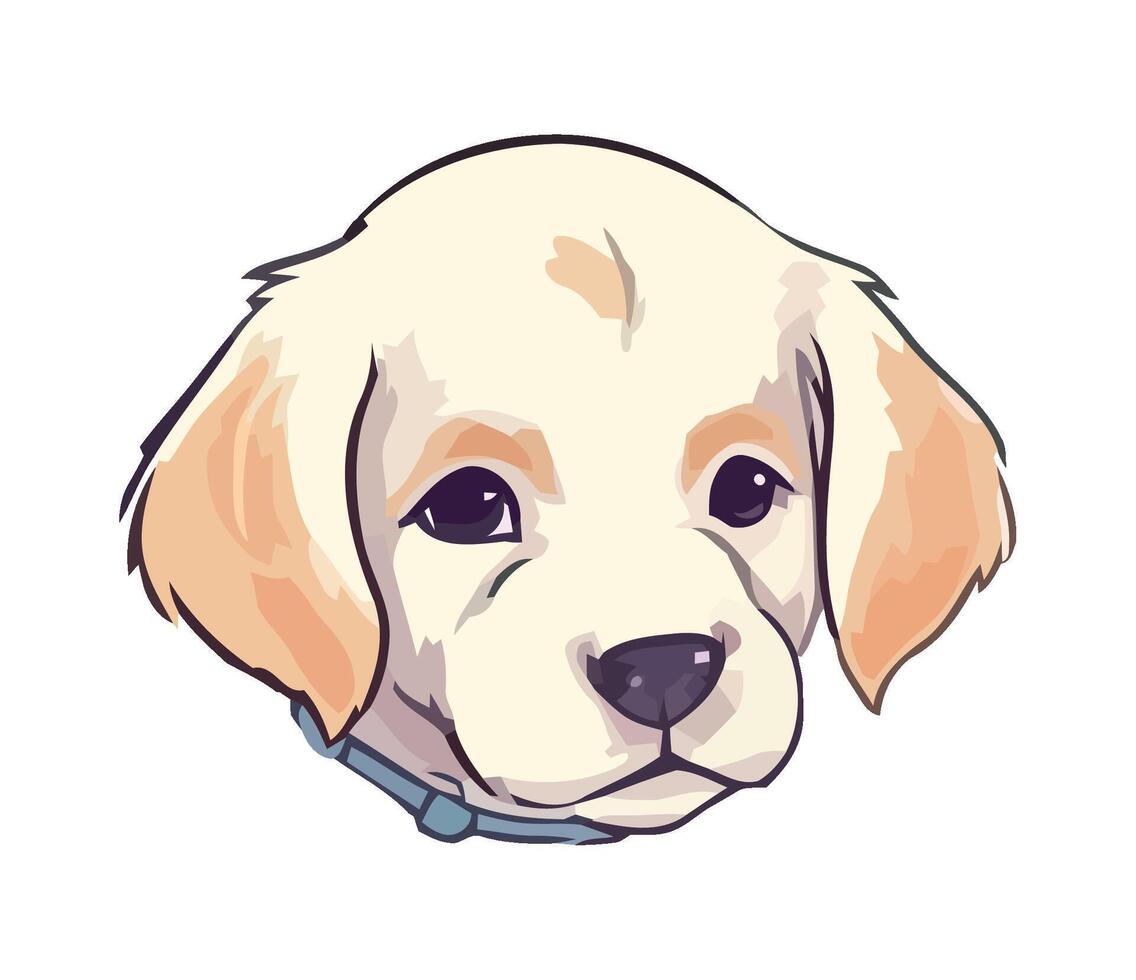 Cute puppy sitting, looking cheerful and loyal icon isolated vector