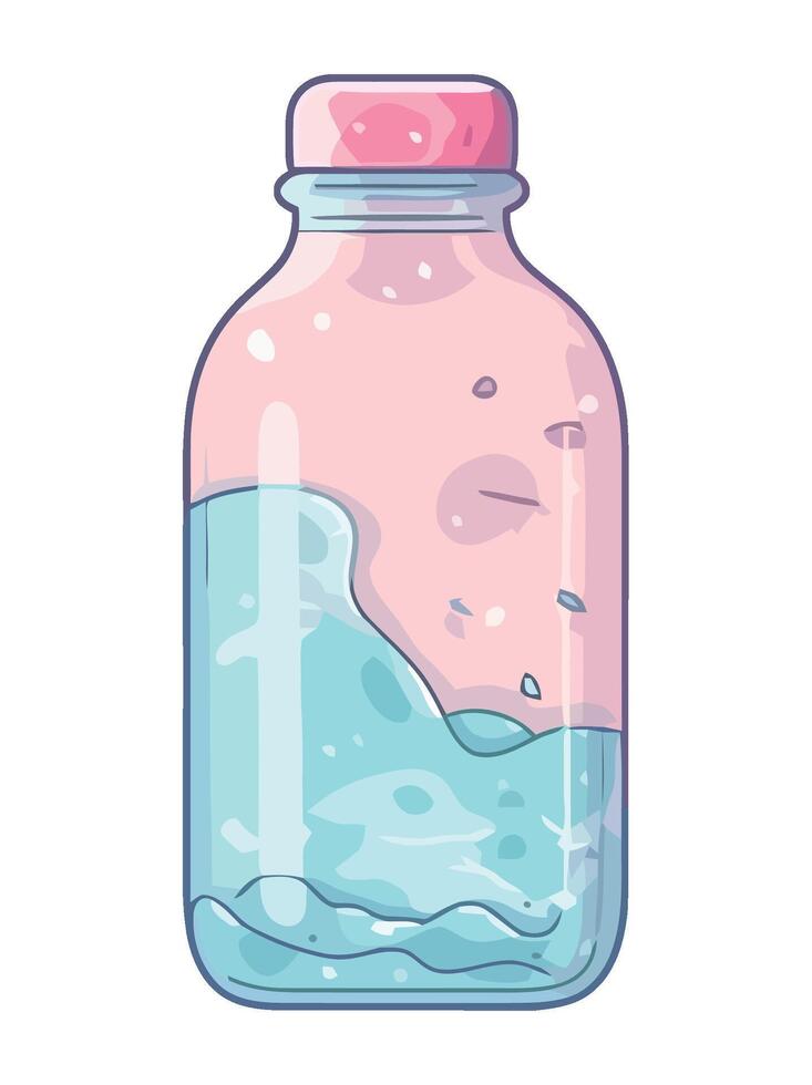 Fresh bottle icon with liquid drop icon isolated vector