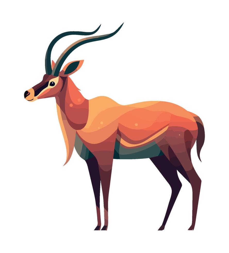 Cute deer standing in grass, isolated icon isolated vector