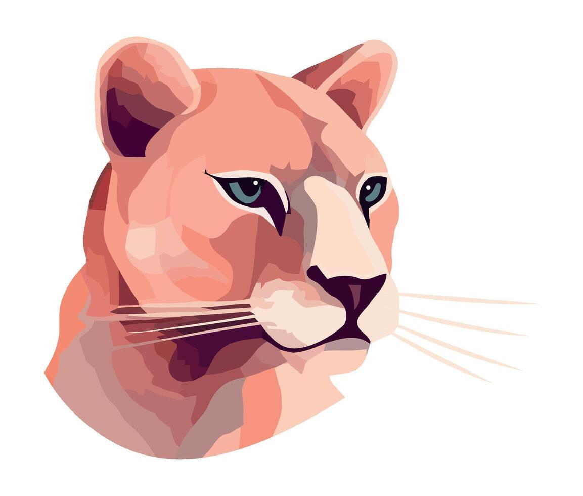 lion feline watching nature beauty icon isolated vector