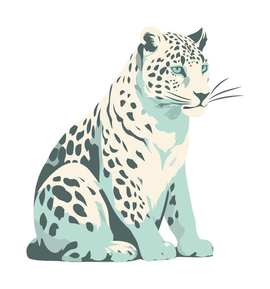 Spotted cheetah sitting icon isolated illustration vector