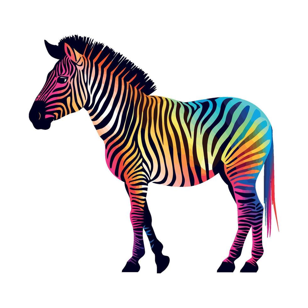zebra African grassland safari icon isolated vector