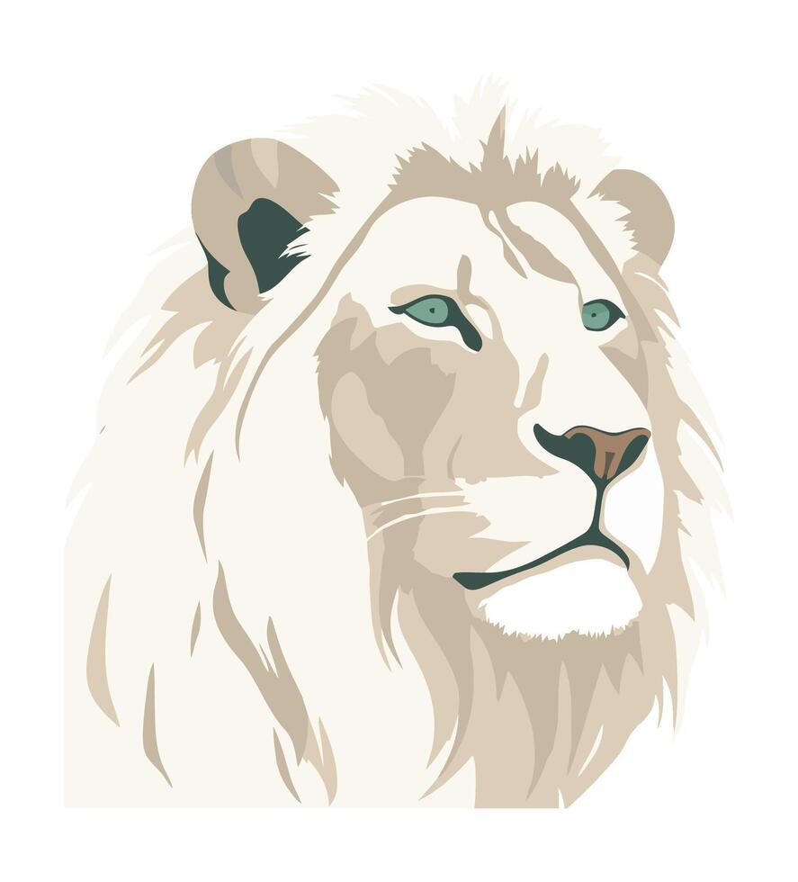 White Lion Head icon isolated illustration vector