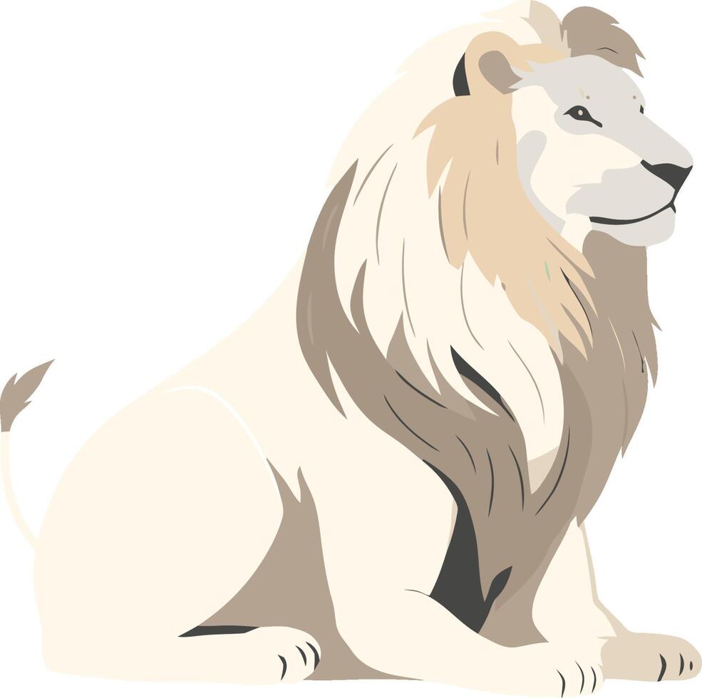 White exotic lion icon isolated illustration vector