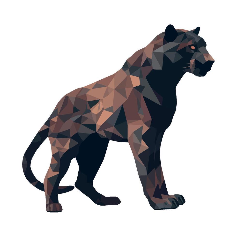 Geometric Panther animal icon isolated illustration vector