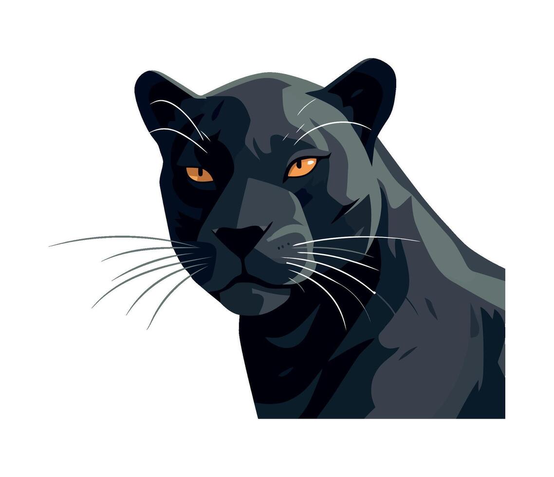 Panther portrait animal icon isolated illustration vector