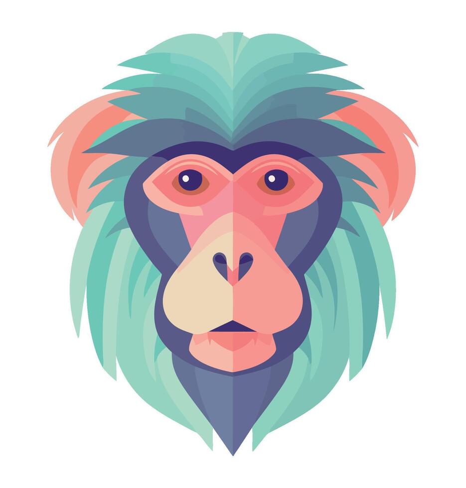 Monkey animal head icon isolated illustration vector