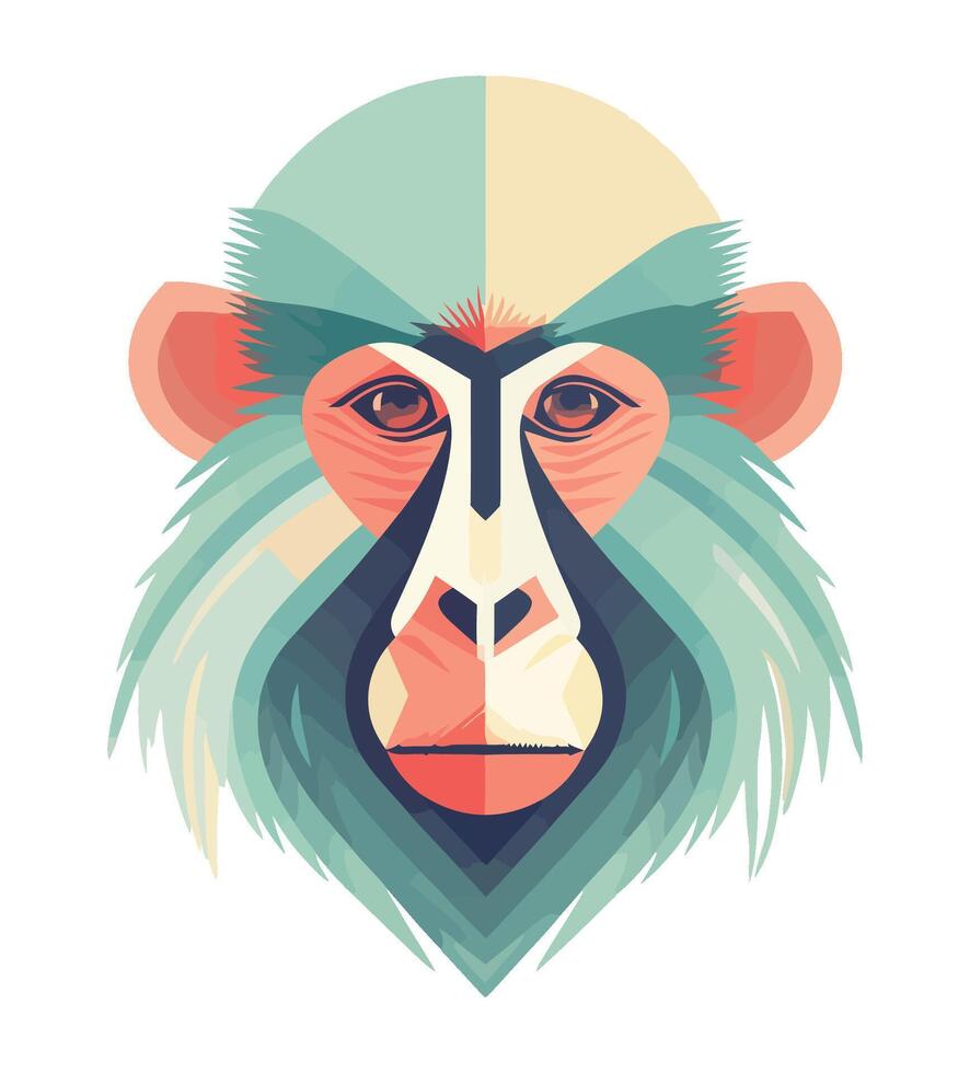 chimpanzee animal icon isolated illustration vector