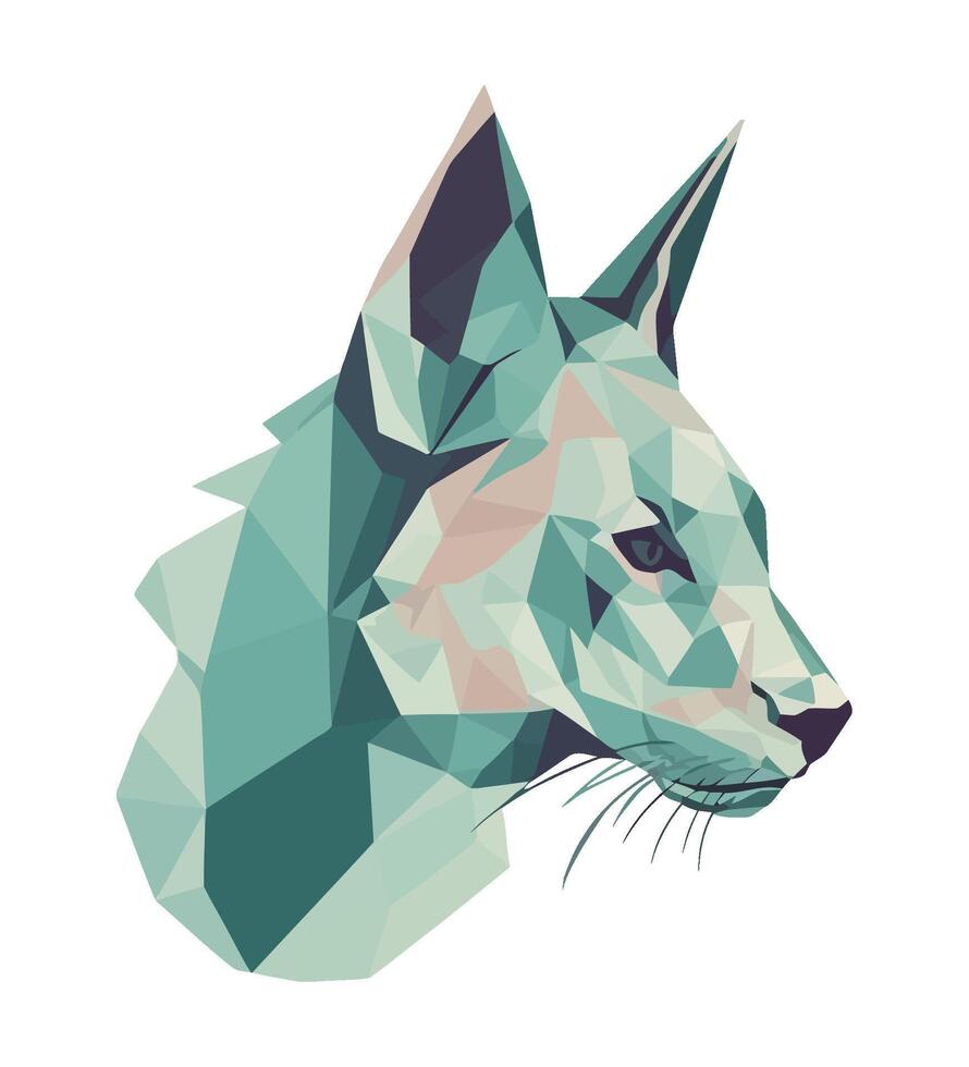 Geometric Wolf Portrait icon isolated illustration vector