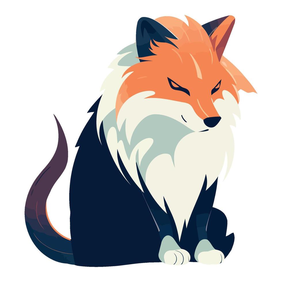 fox animal icon isolated illustration vector