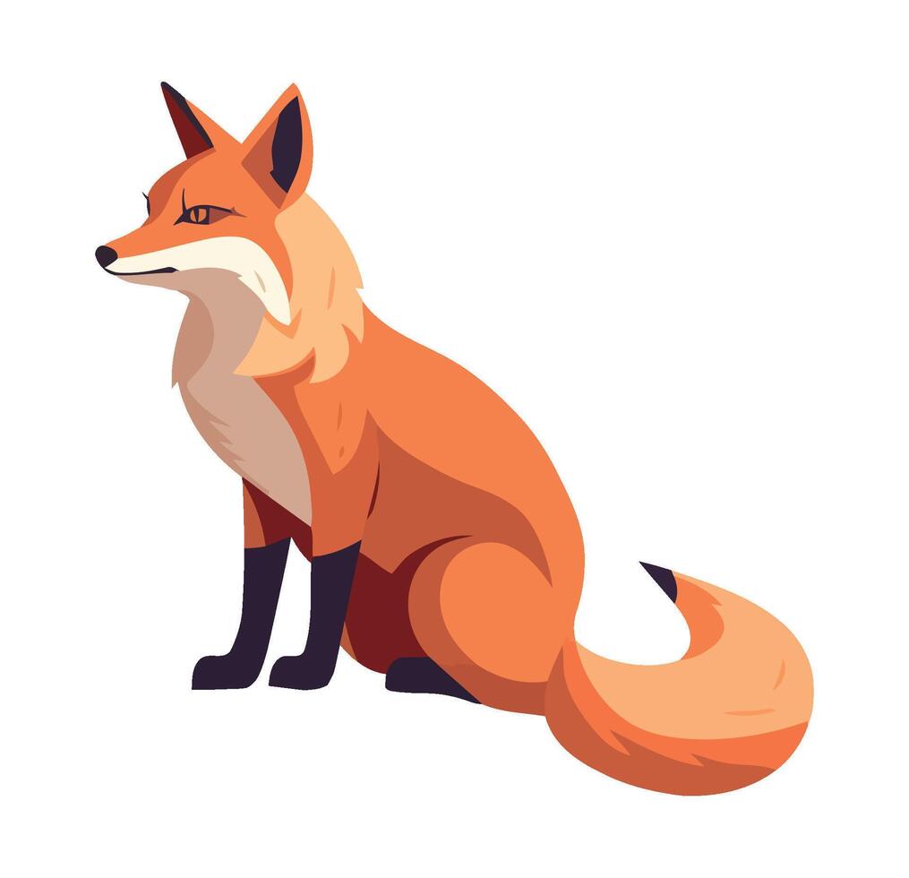 fox animal icon isolated illustration vector