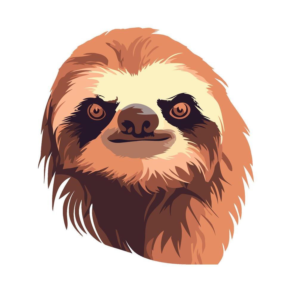 sloth head animal icon isolated illustration vector