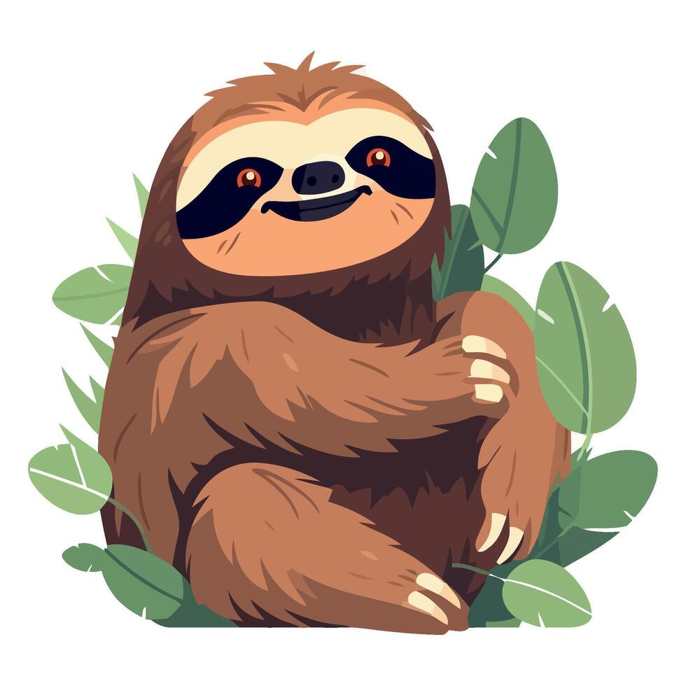 sloth and leaves icon isolated vector