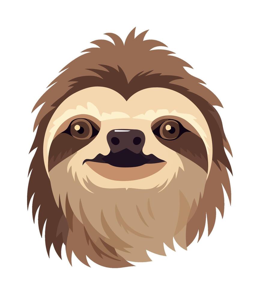sloth head on white background icon vector