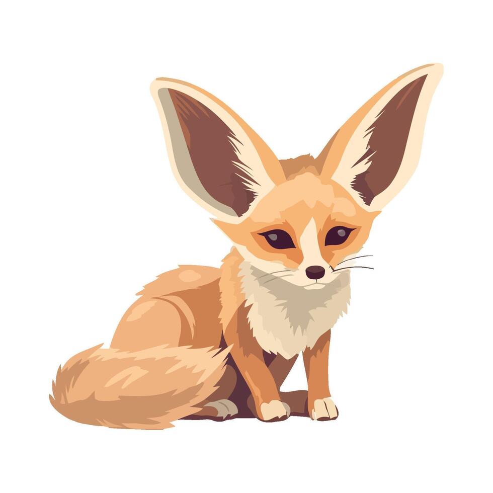 fennec fox animal icon isolated illustration vector